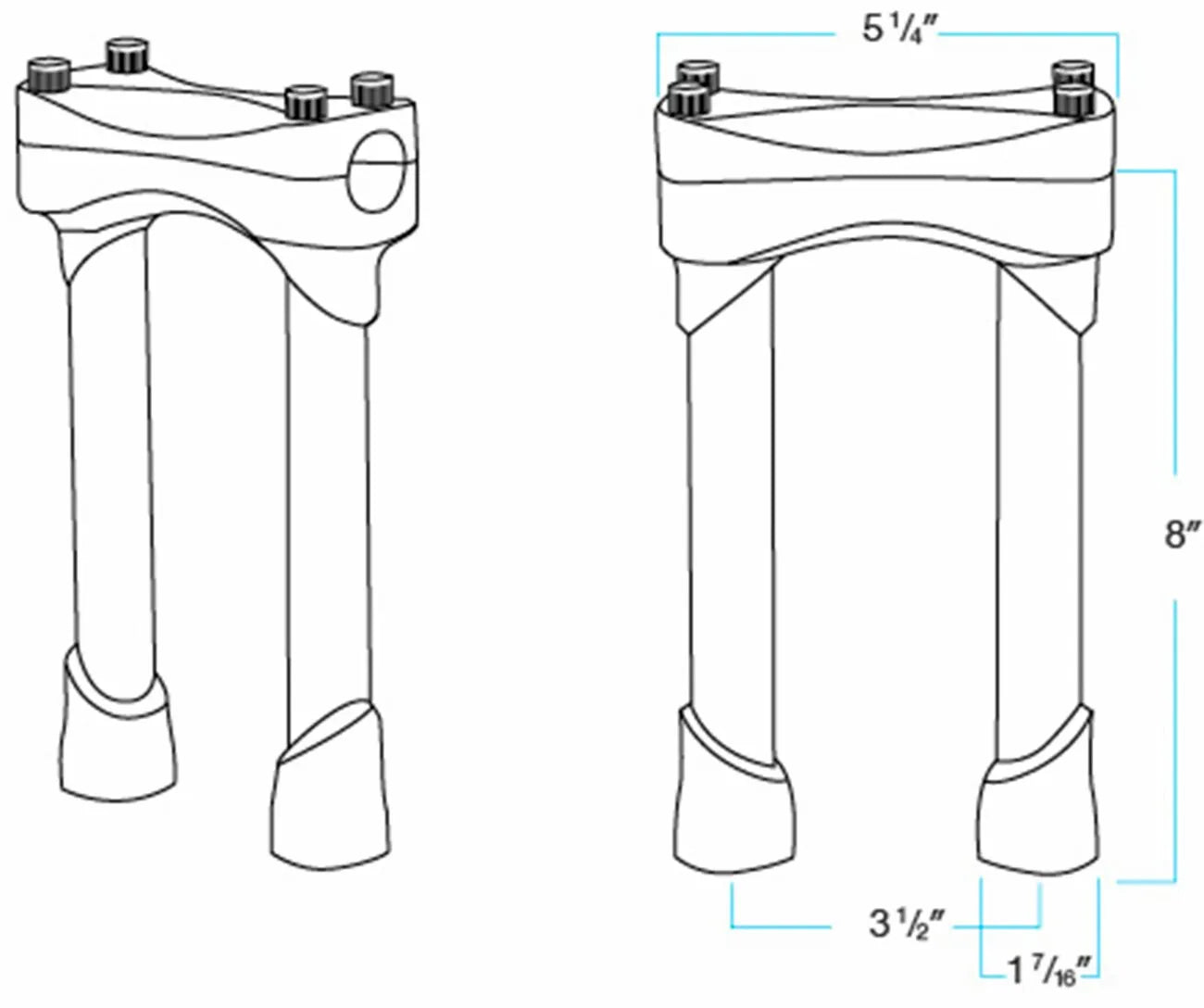 Biltwell Murdock Lenkererhöhungen - 8" Erhöhung
