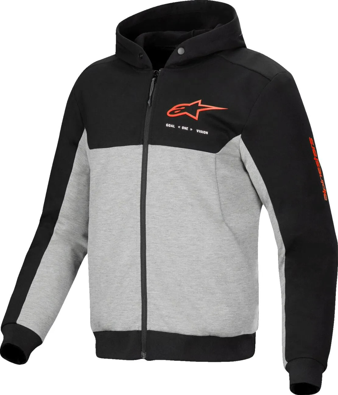 Alpinestars Chrome V2 Sport Hoodie – Schwarz/Grau/Fluoreszierendes Rot
