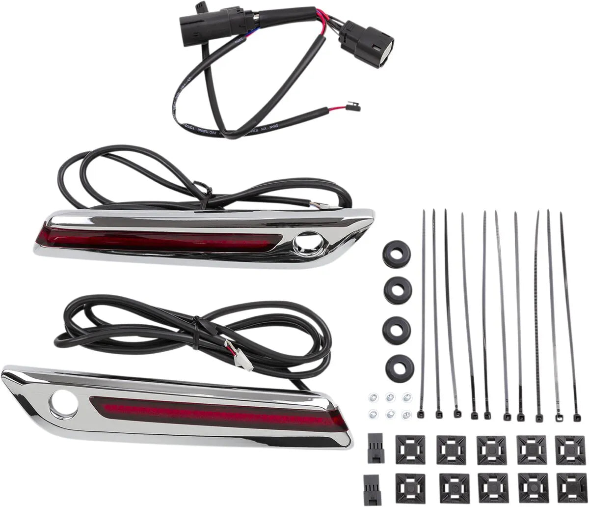 Ciro LED-Satteltaschen-Scharnierabdeckungen – Chrom