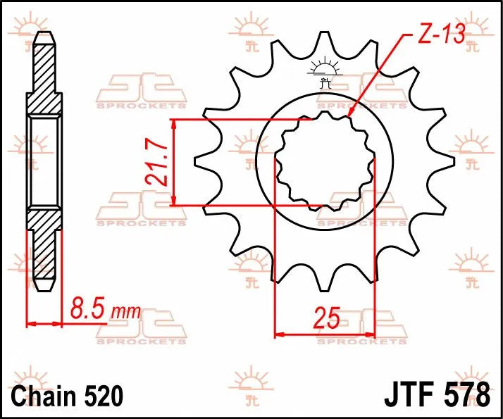 JT Sprockets Ritzel vorne - 520er Kette, 15 Zähne