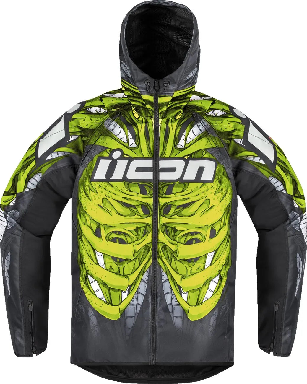 Icon Airform Manik'r Jacke – Schwarz/Grün/Dunkelgrau/Weiß/Hellgrau