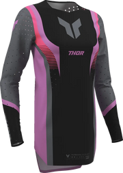 Thor Damen-Sportmode Velocity-Trikot – Schwarz/Pink/Lila/Dunkelgrau