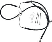 Drag Specialties Verlängerter Bremsleitungssatz aus schwarzem Vinyl