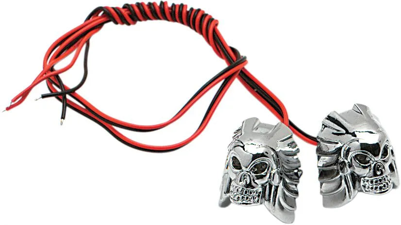 K&amp;s Technologies Totenkopf-LED-Kennzeichenhalterungen – Chrom