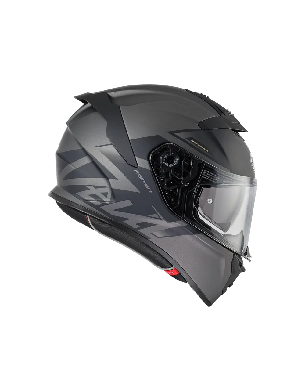 Premier Helmets Devil Mn Integralhelm – Mattgrau/Schwarz