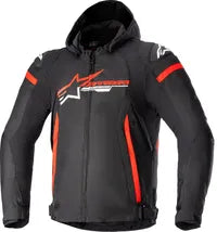 Alpinestars Zaca Wasserdichte Jacke für Motorradfahrer - Schwarz/Weiß/Leuchtend Rot