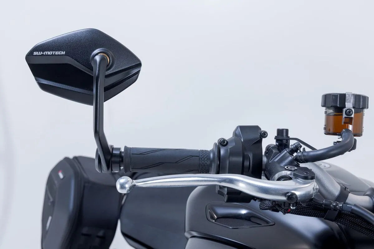 Sw-motech Lenkerendenspiegel – Schwarz eloxiertes Aluminium