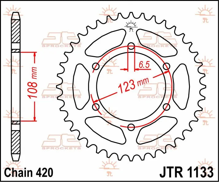 JT Sprockets Stahl-Kettenrad hinten - 53 Zähne