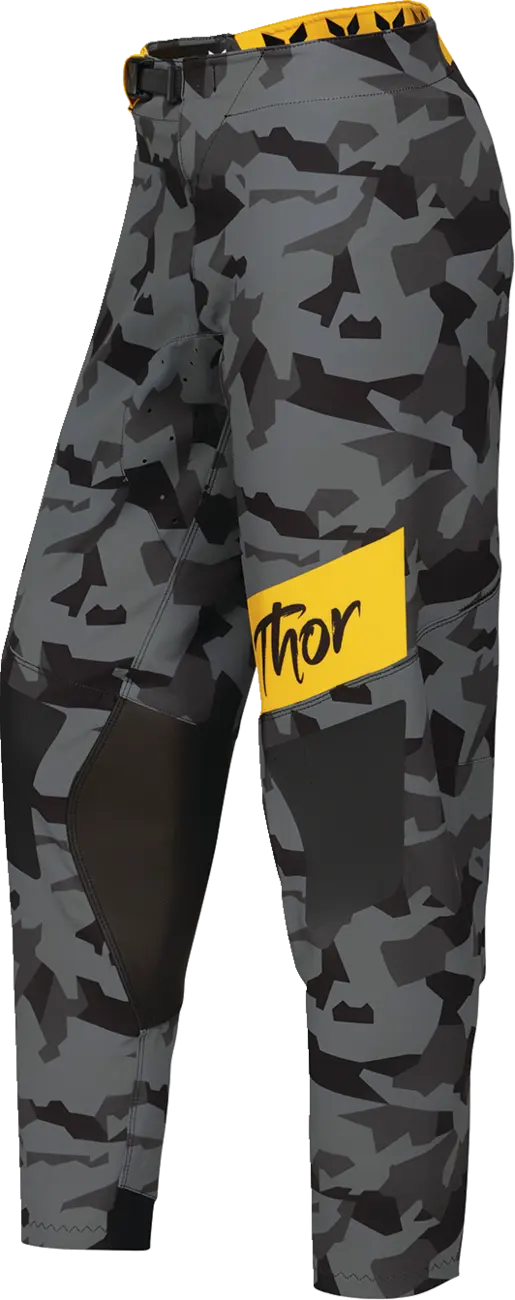 Thor Damen Sportmode Shadow Hose – Schwarz/Gelb/Camo Grau