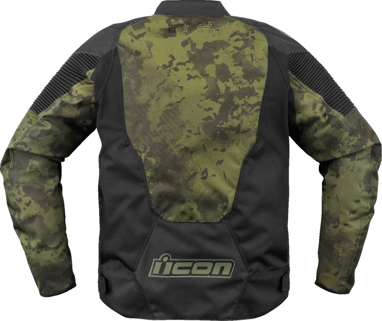 Icon Overlord3™ Magnacross Jacke – Schwarz/Grau/Camo Grün