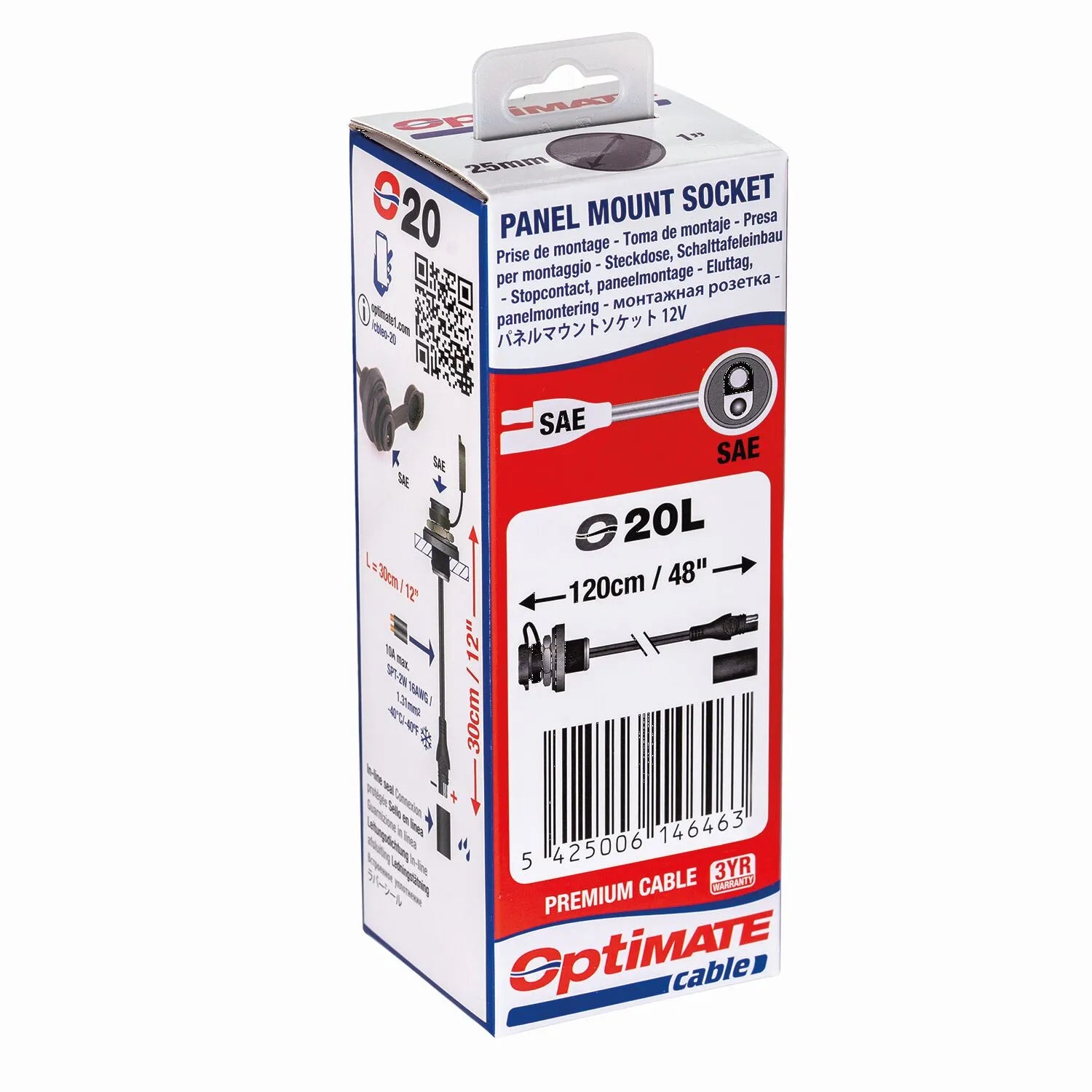 Tecmate Optimate Kabel O-20l SAE-Steckdose