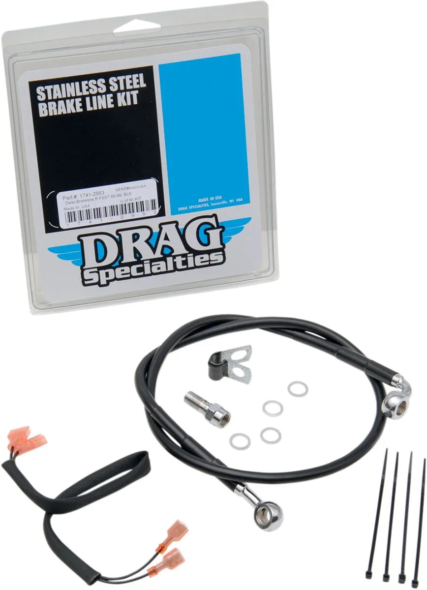 Drag Specialties Edelstahl-Bremsleitungssatz - Hinten
