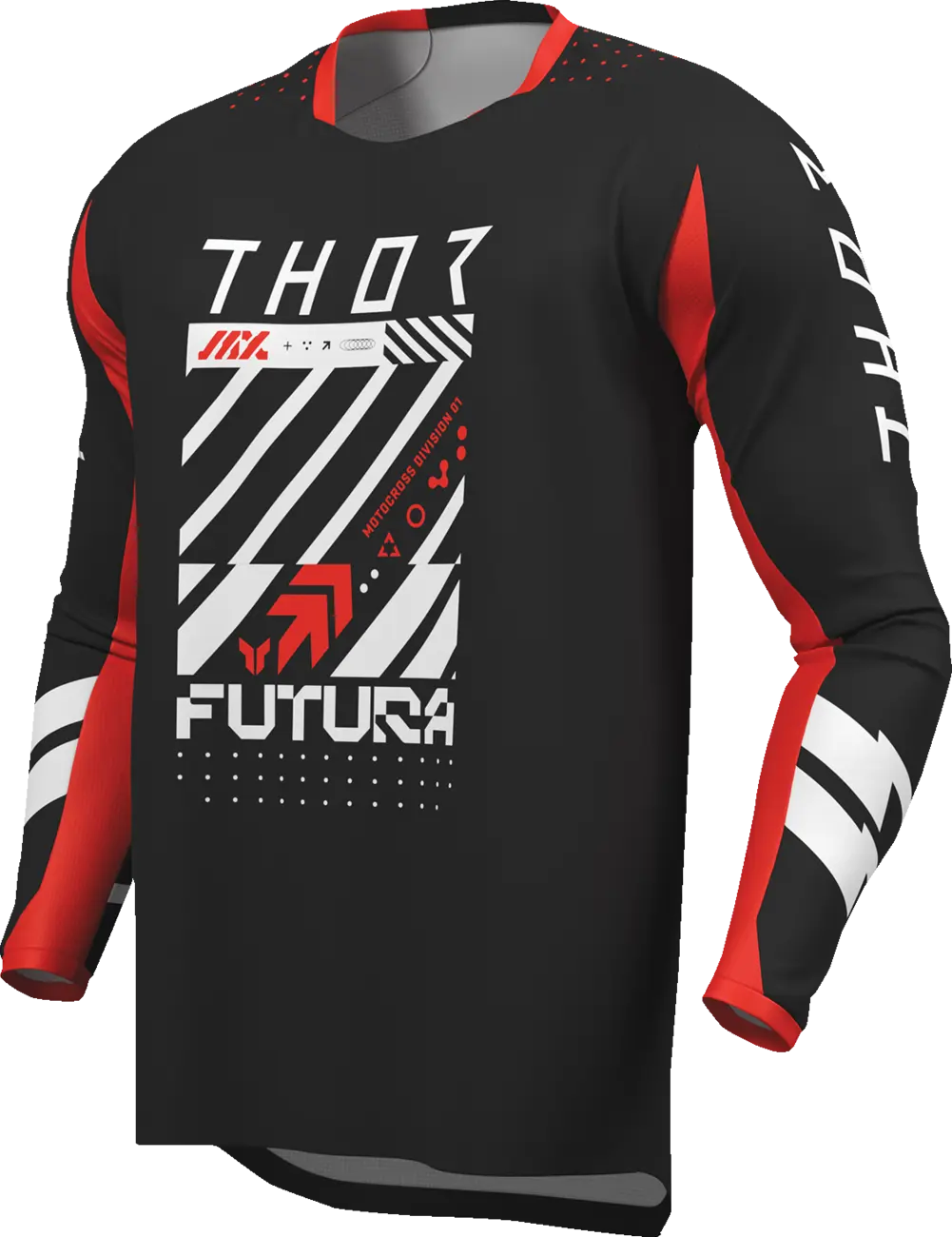 Thor Youth Launchmode Futura Jersey – Schwarz/Rot/Weiß