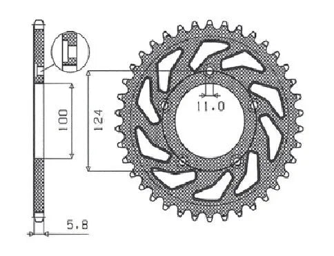 Sunstar Stahl-Kettenrad hinten 520-38