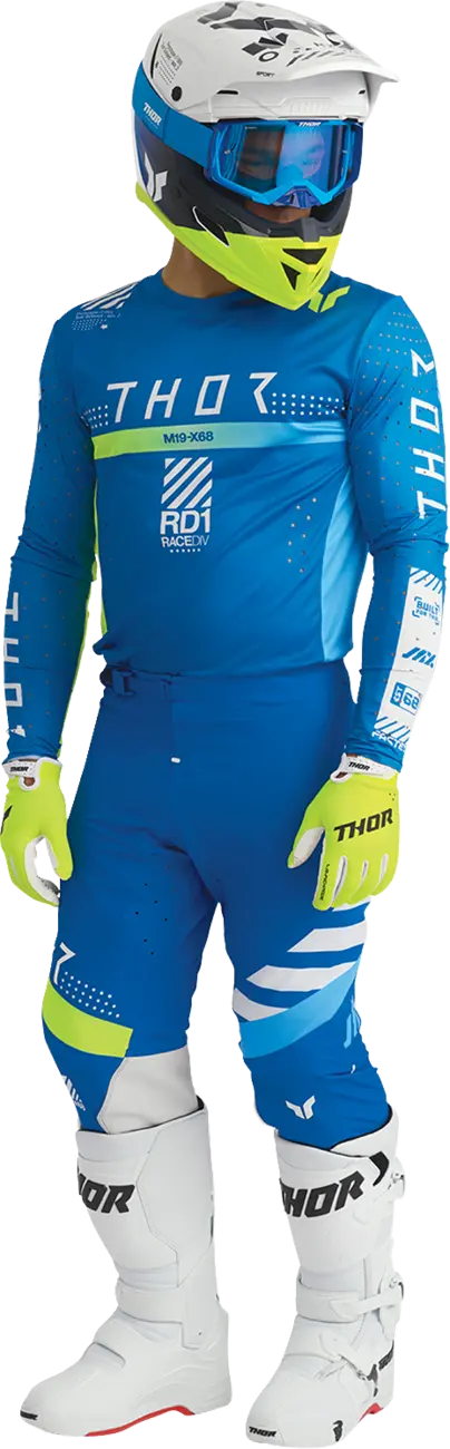 Thor Sportmode Synth Hose – Blau/Weiß/Gelb