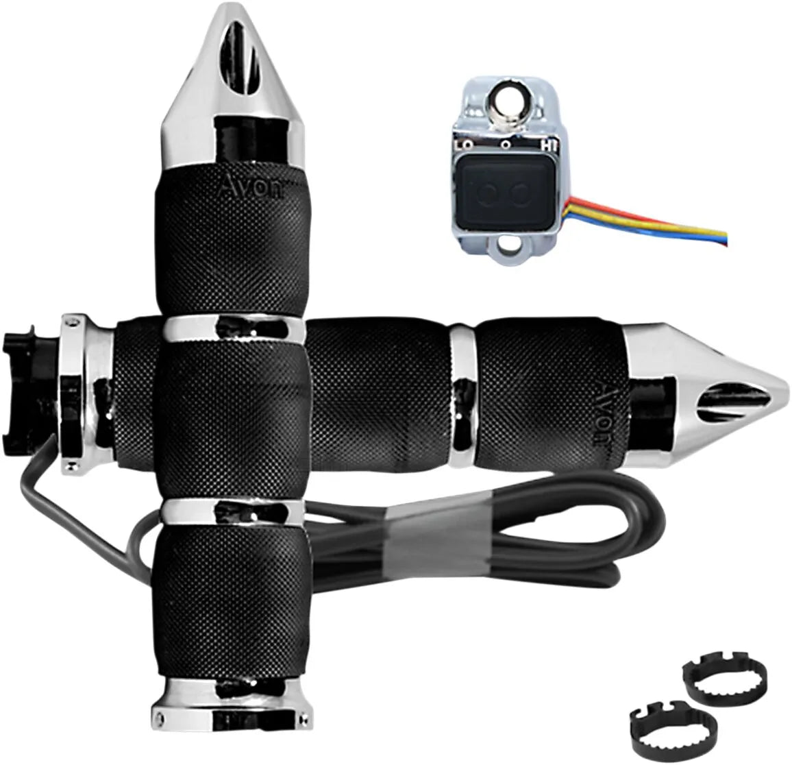 Avon Grips Heizgriffe - Schwarz/Chrom