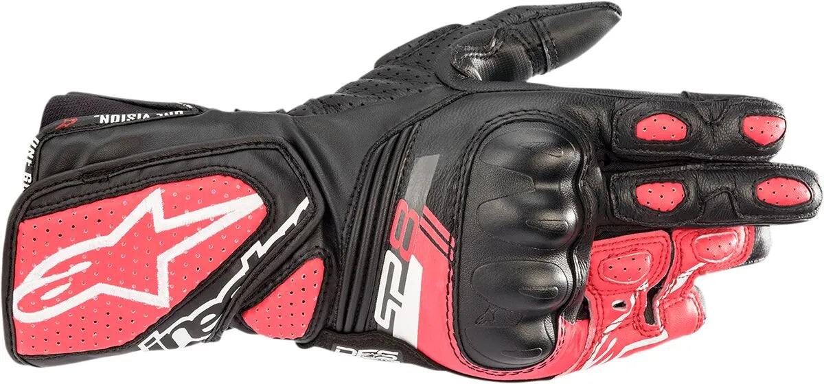 Alpinestars Stella SP-8 V3 Damen-Motorradhandschuhe – Schwarz/Rosa