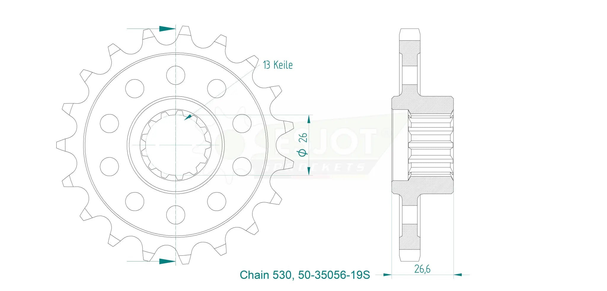 Esjot 530 Sport Ritzel vorne - Hochleistungsstahl