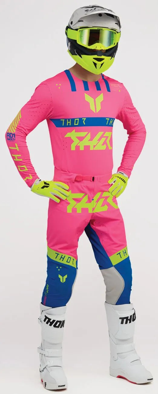 Thor Sportmode Flite Jersey – Blau/Fluoreszierendes Gelb/Fluoreszierendes Pink