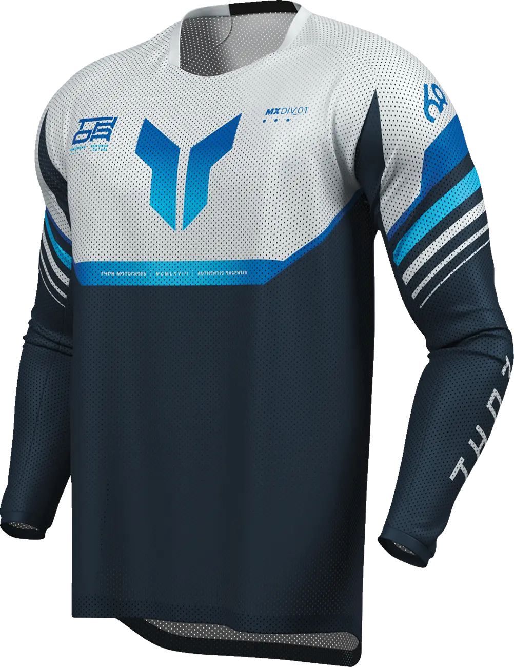 Thor Launchmode Air Raptor Jersey – Grau/Weiß/Mitternachtsblau