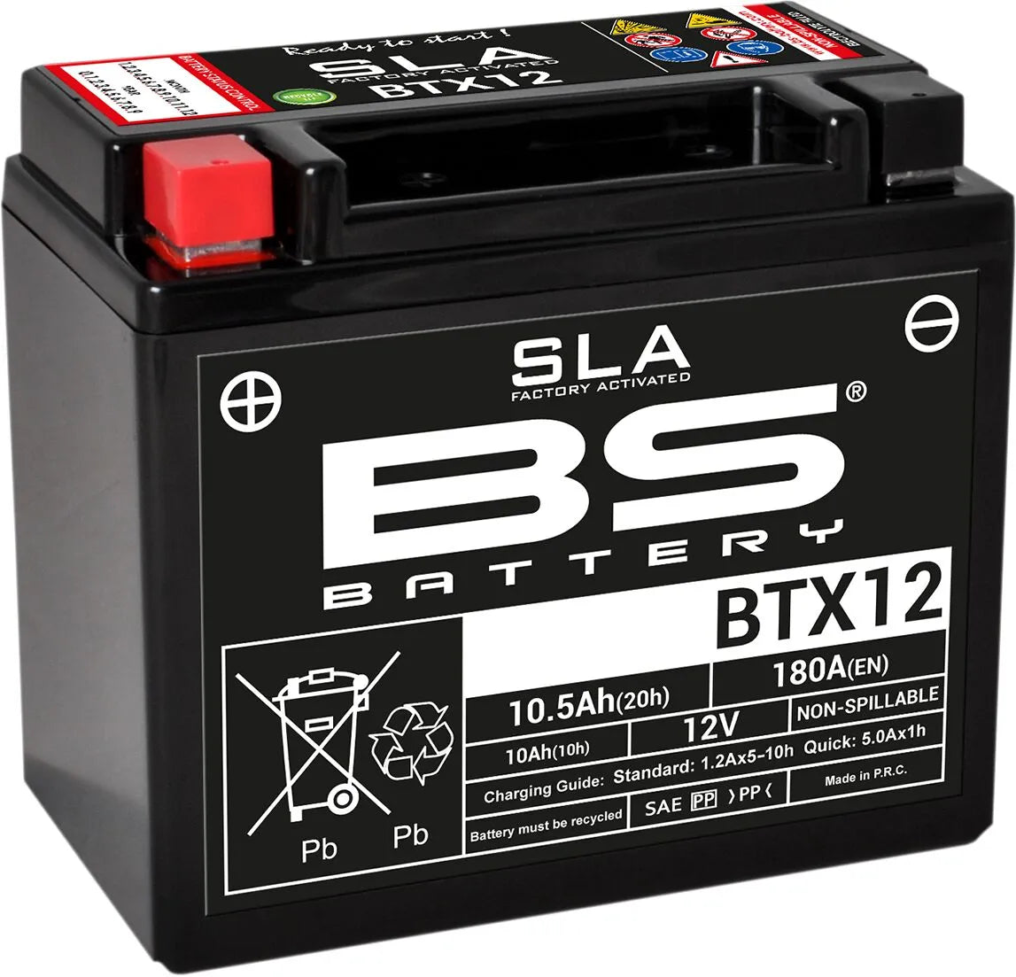 BS Battery AGM 12V 10Ah Motorradbatterie