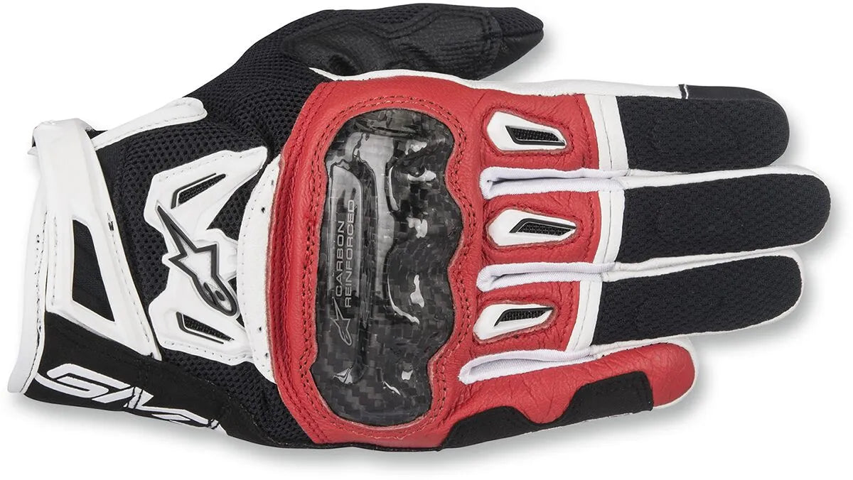 Alpinestars SMX-2 Air Carbon V2 Lederhandschuhe – Schwarz/Rot/Weiß