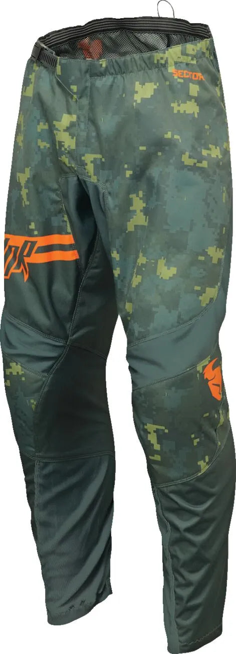 Thor Youth Sector Digi MX Hose Grün - Camouflage Grün/Orange