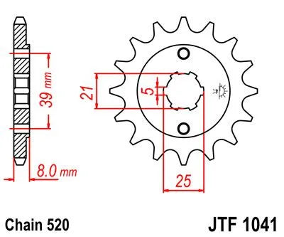 JT Sprockets Ritzel vorne 520-14 Zähne