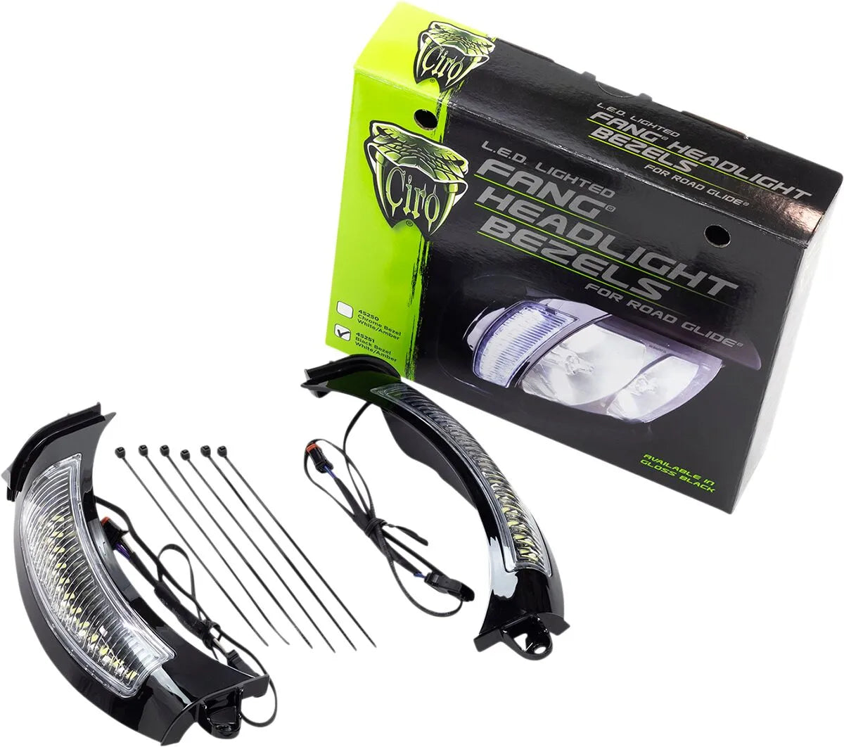 Ciro Fang® Scheinwerferblenden – Weiß/Gelb LED