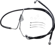 Drag Specialties Verlängerter Bremsleitungssatz aus schwarzem Vinyl