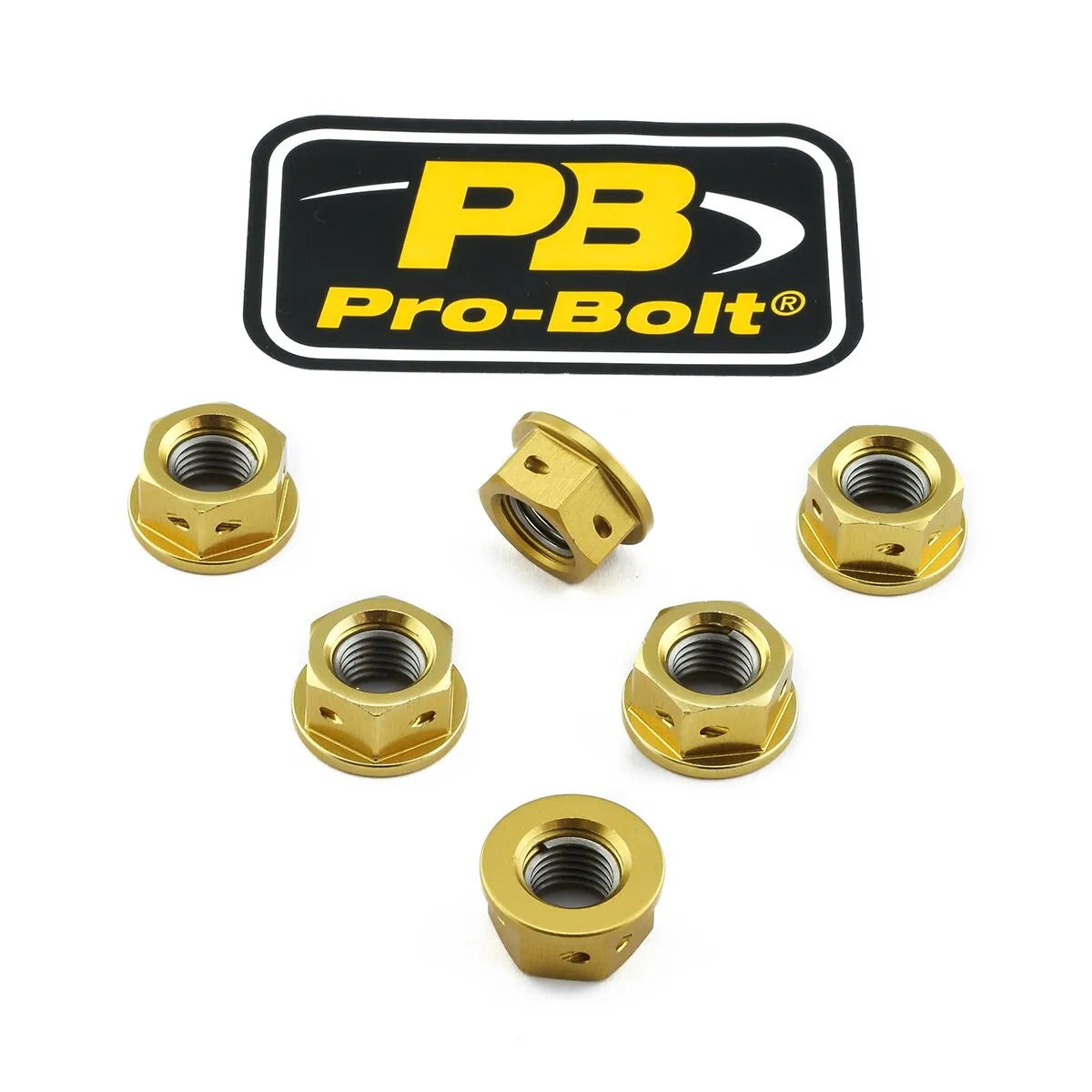 Pro Bolt Aluminium-Kettenradmuttern - Gold (6er-Pack)