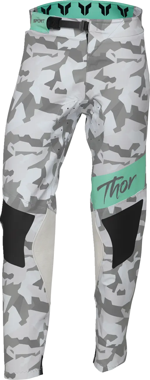 Thor Damen Sportmode Shadow Hose – Schwarz/Grün/Türkis/Camo-Grau