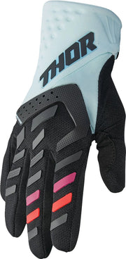 Thor Spectrum MX Damenhandschuhe – Schwarz/Mint/Hellblau