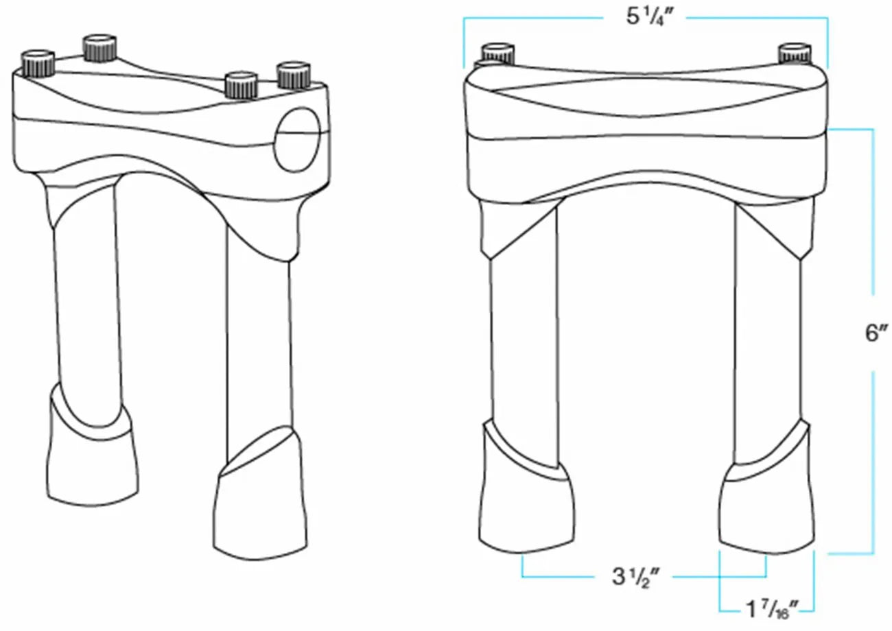 Biltwell Murdock Lenkererhöhungen - 6" Erhöhung