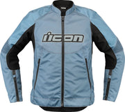 Icon Overlord3™ Damen-Motorradjacke – Schwarz/Hellblau