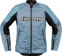 Icon Overlord3™ Damen-Motorradjacke – Schwarz/Hellblau