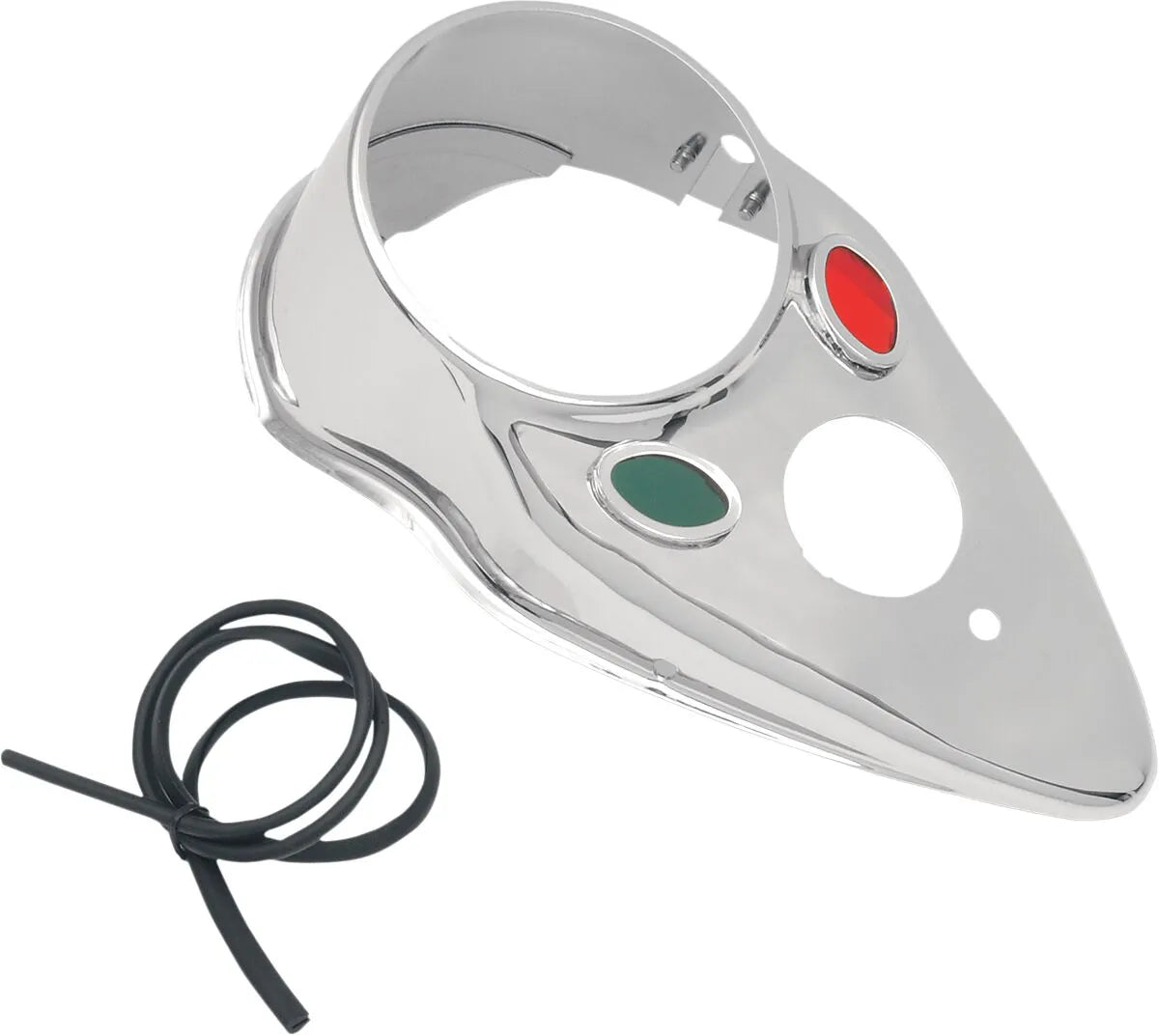 Drag Specialties Armaturenbrettabdeckung „Cat Eye“ – Chrom