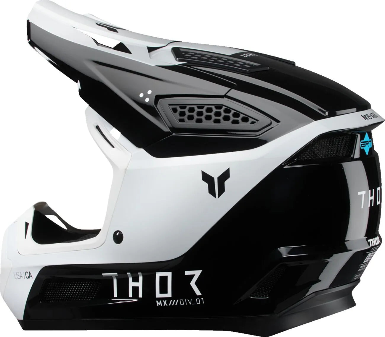Thor Fleet Storm Helm - Mx, Weiß/Schwarz