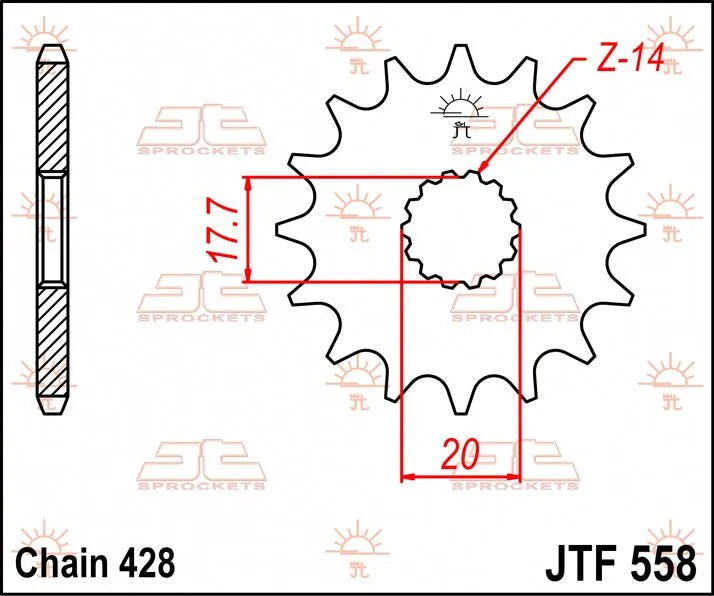 JT Sprockets Ritzel vorne - 17 Zähne
