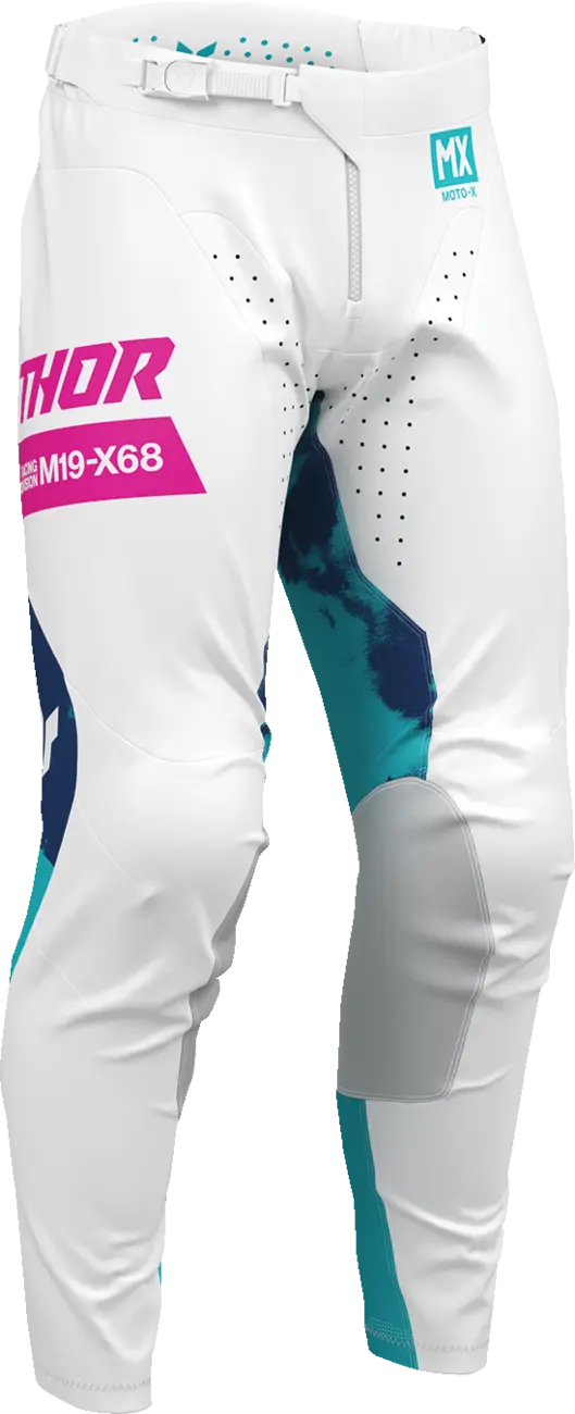 Thor Launchmode Bleach Pants – Blau/Rosa/Weiß/Türkis