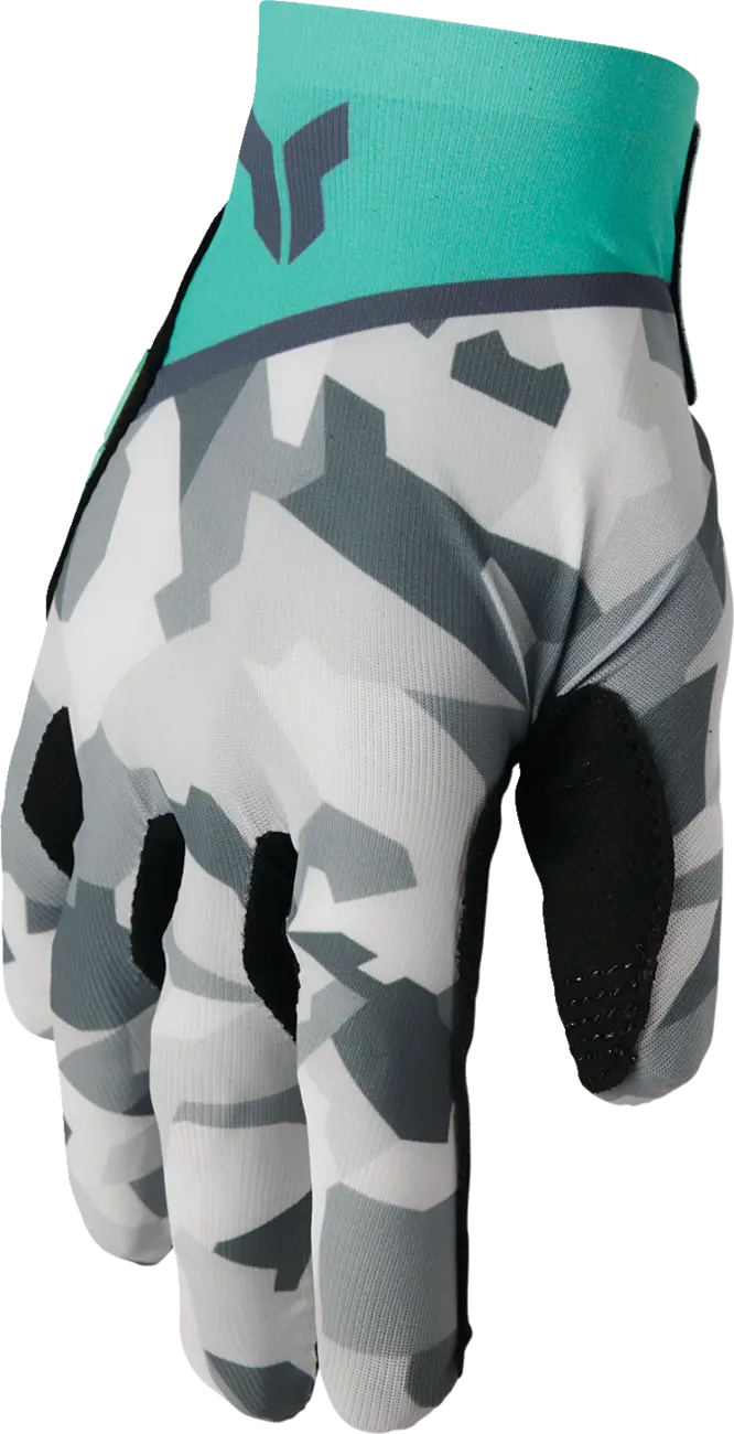 Thor Damen-Sportmode Shadow Handschuhe – Schwarz/Grau/Türkis/Weiß