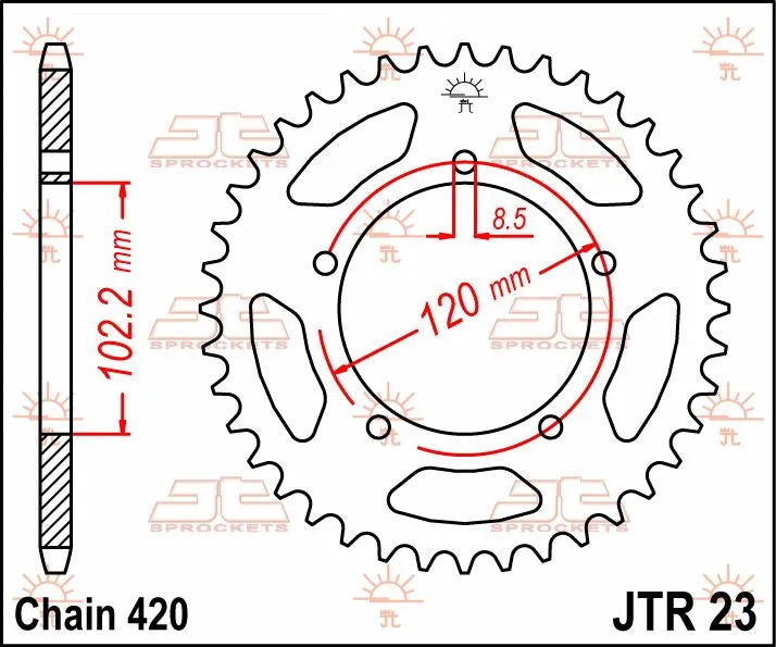 JT Sprockets Stahl-Kettenrad hinten, 47 Zähne