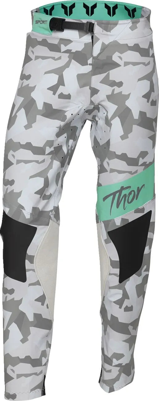 Thor Damen Sportmode Shadow Hose – Schwarz/Grün/Türkis/Weiß/Camo-Grau