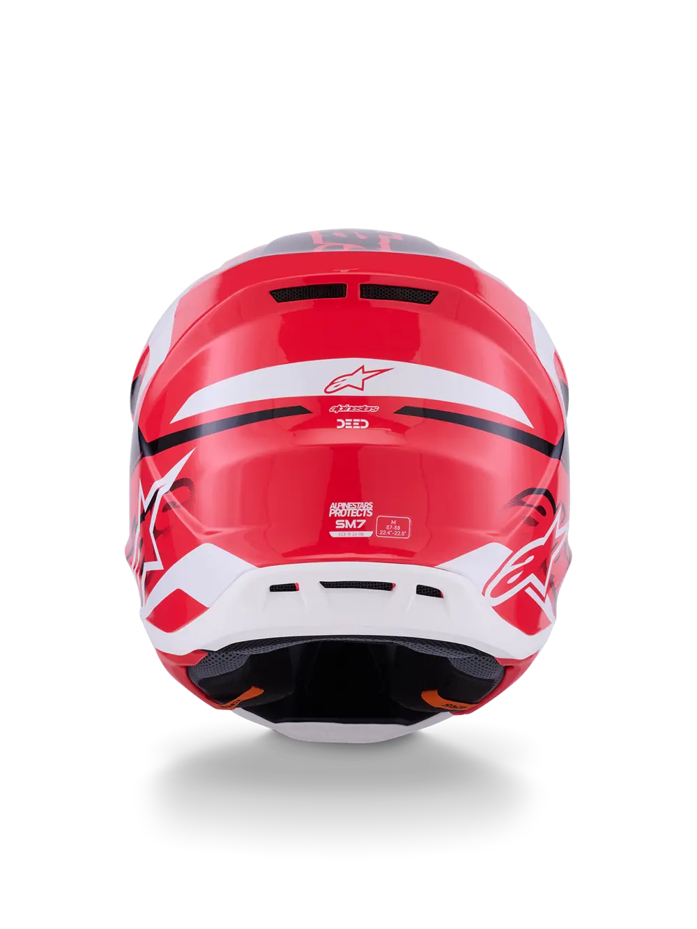 Alpinestars S-M7 Deed Helm - MX, Offroad - Rot/Schwarz/Weiß