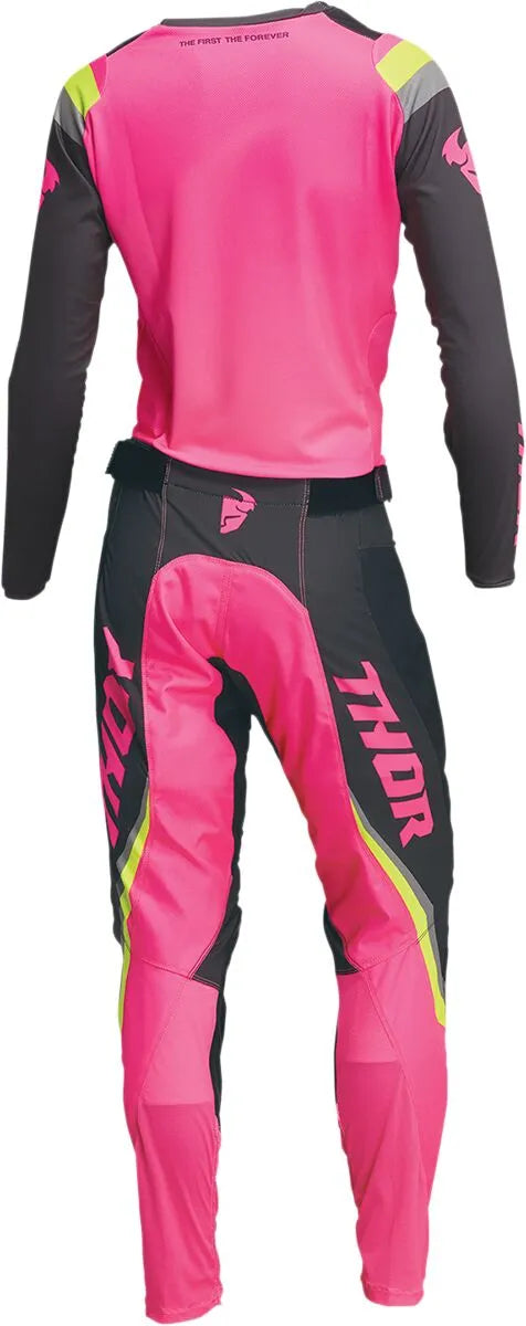 Thor Damen Pulse Rev Hose - Schwarz/Gelb/Anthrazit/Pink Fluo