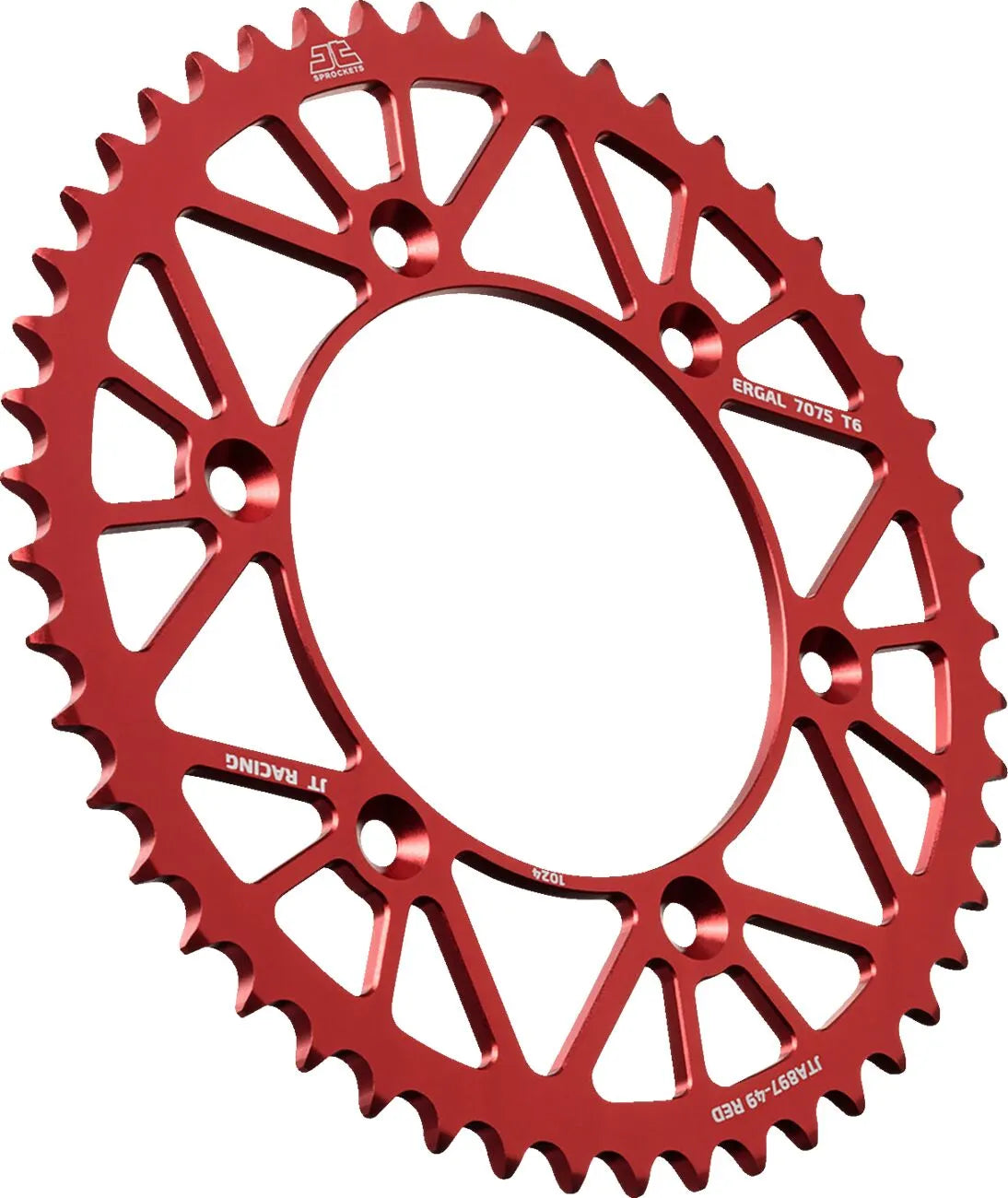 JT Sprockets Aluminium-Kettenrad hinten - 49 Zähne, Rot