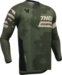 Thor Launchmode Bleach Motocross-Trikot – Schwarz/Camo Grün/Off-White