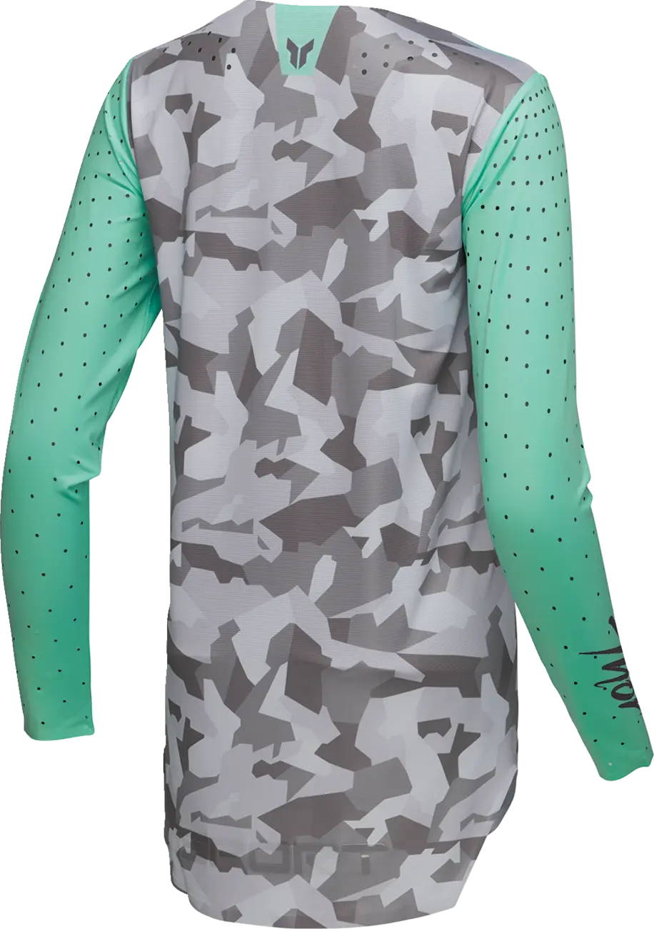 Thor Damen Sportmode Shadow Jersey – Grün/Türkis/Camo Grau