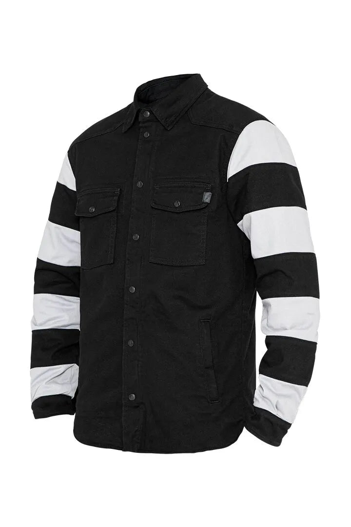 John Doe Prison Motorradjacke - Schwarz/Weiß