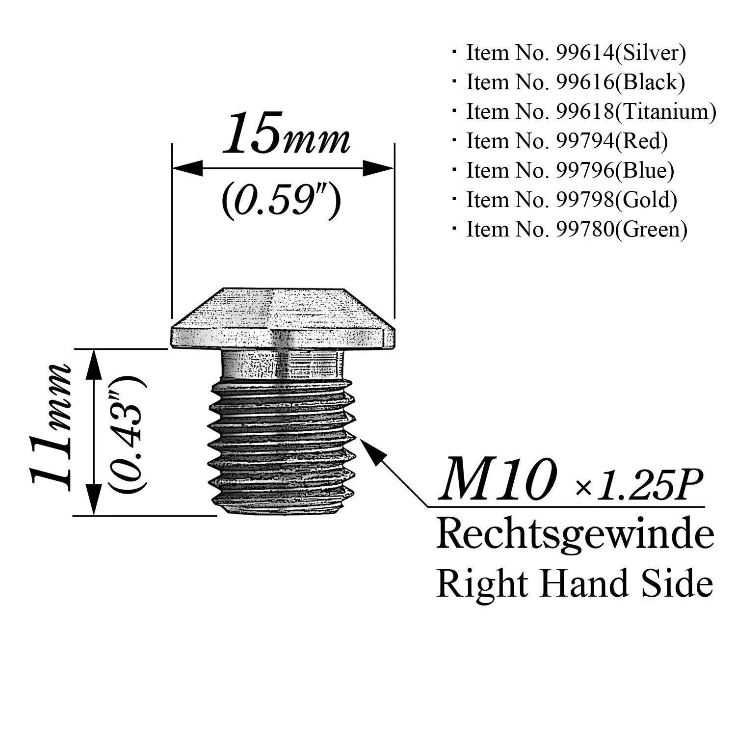 Daytona M10 Spiegelstopfenschraube